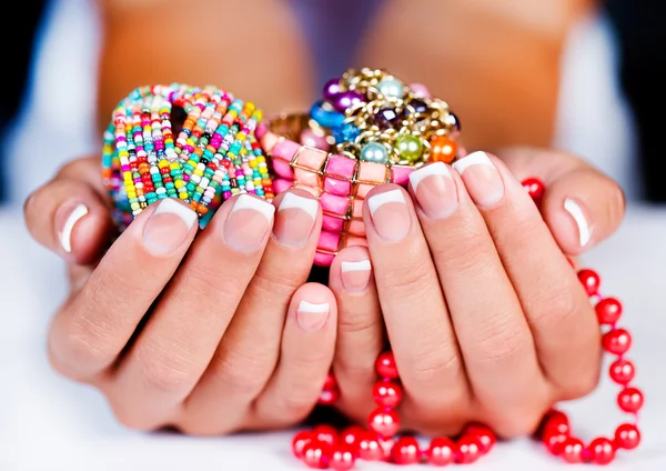 Manicura francesa femenina —  Fotos de Stock