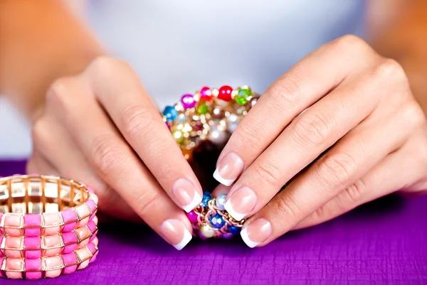 Manicure francese femminile — Foto Stock