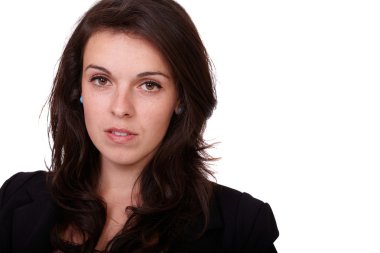 beyaz izole genç çekici kadın