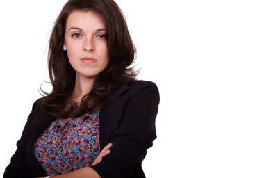 beyaz izole genç çekici kadın