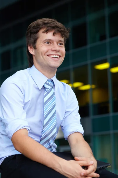 Portrait of handsome attractive businessman, outdoor shoot — Stock Photo, Image