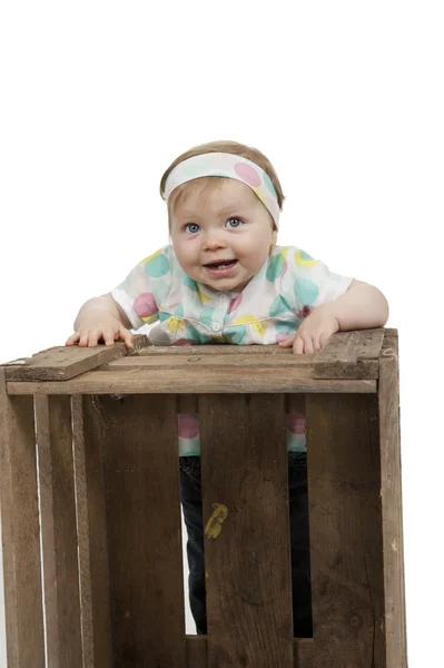 Baby her first steps — Stock Photo, Image