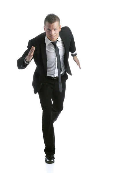 Running young businessman — Stock Photo, Image