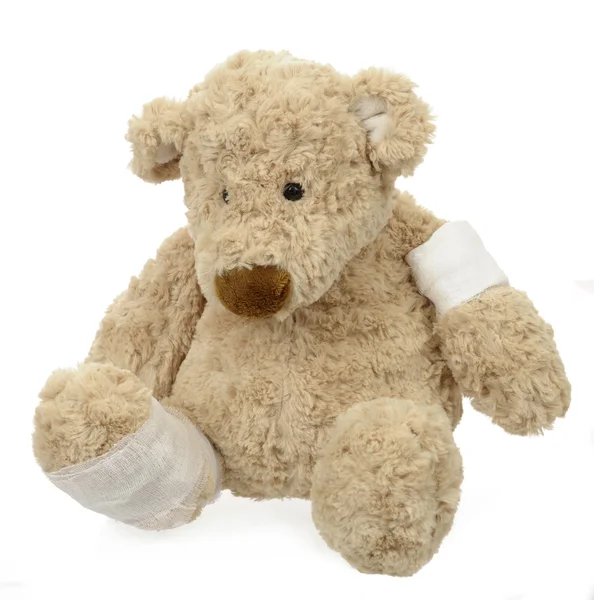 Gewonde teddy bear — Stockfoto