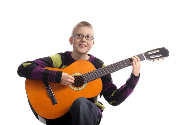 Boy with guitar — Stock Photo, Image