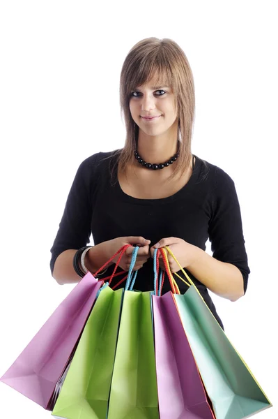 Adolescente con bolsas de compras — Foto de Stock