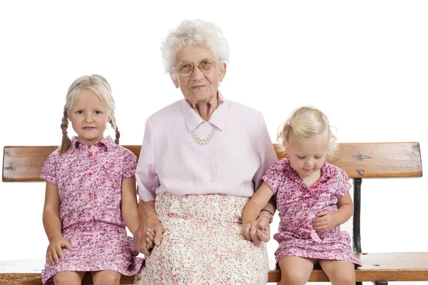 Greatgrandmother and greatgrand children — Stock Photo, Image