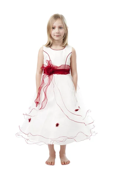 Little girl in wedding dress — Stock Photo, Image