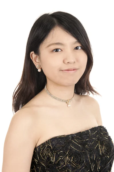 Portrét mladé asijské ženy,, izolované na bílém — Stock fotografie