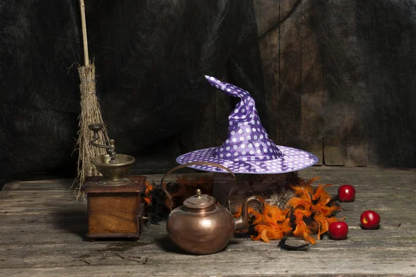 Винтажные предметы для Хеллоуина — стоковое фото