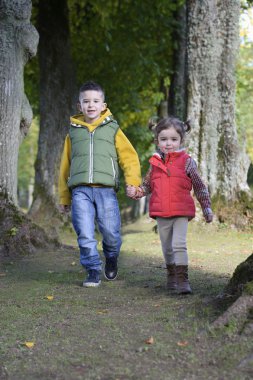 ormanda yürüyüş kardeş