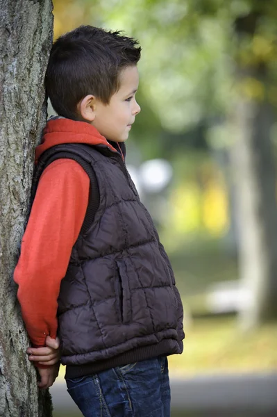 Jongen in de herfst — Stockfoto