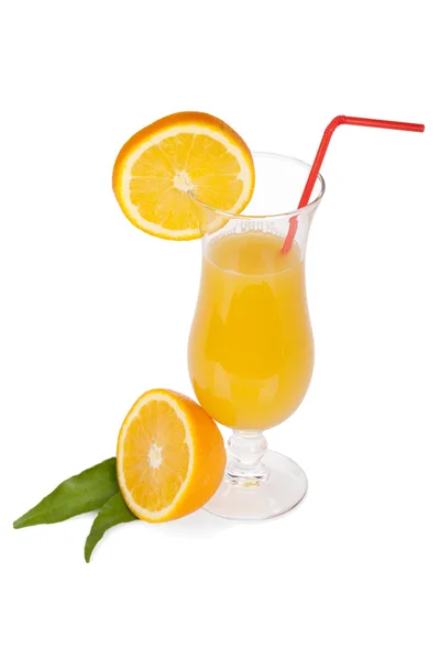 Cocktail glas set. orka med apelsinjuice och orange skiva — Stockfoto