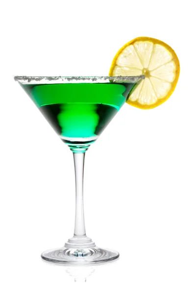 Verre Martini avec citron isolé sur fond blanc — Photo