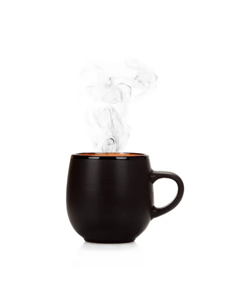 buhar üzerinde beyaz izole kahve veya çay fincan 