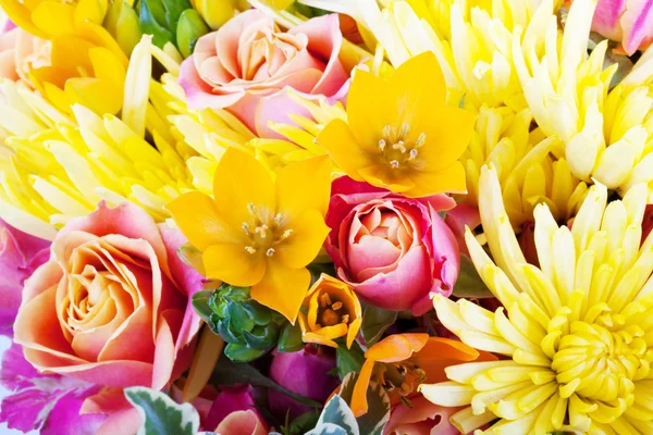 꽃 꽃다발의 위로 가까운 놀라운 — 스톡 사진
