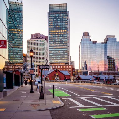 Boston Limanı ve Massachusetts Finansal Bölgesi, ABD.