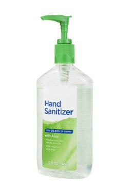 A hand sanitizer bottle isolated on a white background. clipart