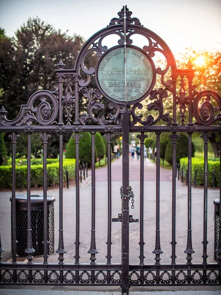 Boston Public Garden Gate Μασαχουσέτη Ηπα — Φωτογραφία Αρχείου
