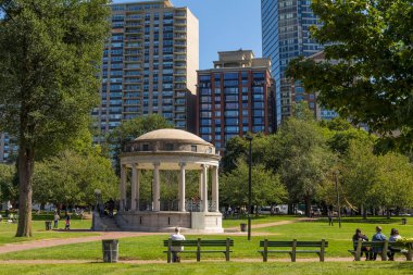 Boston, Massachusetts, ABD Boston Commons ve Boston Halk Bahçesi.