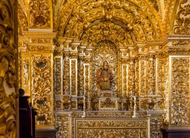 Barok tarzı Convento de Sao Francisco 'nun zengin mimarisi Salvador, Bahia, Brezilya.