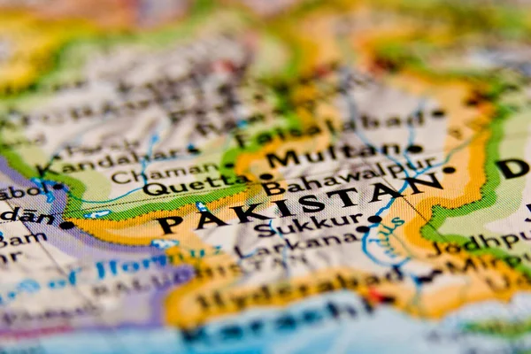 Pakistan Mapie Ujęciu Bliska — Zdjęcie stockowe