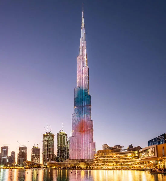 Vista Dubai Nos Emirados Árabes Unidos Pelo Dubai Mall — Fotografia de Stock