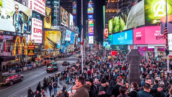 Άποψη Της Διάσημης Times Square Στη Νέα Υόρκη Την Νύχτα — Φωτογραφία Αρχείου