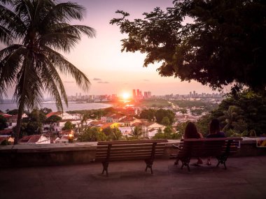 Olinda 'nın Brezilya, Pernambuco' daki tarihi mimarisinin görüntüsü.