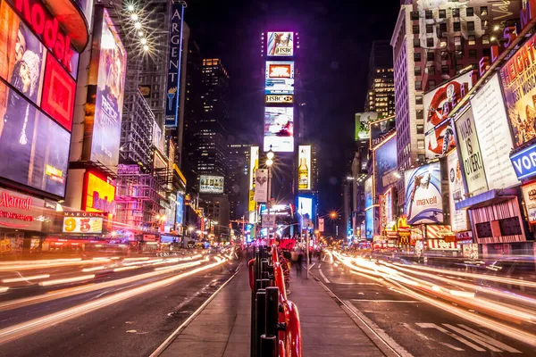 Προβολή Της Times Square Στη Νέα Υόρκη Την Νύχτα — Φωτογραφία Αρχείου