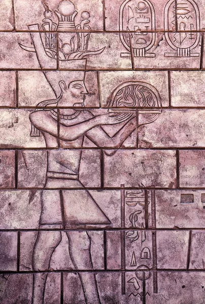 Décoration Égyptienne Sur Mur Caire Égypte — Photo