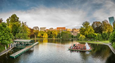 Massachusetts, ABD 'deki Boston Halk Bahçesi manzarası.
