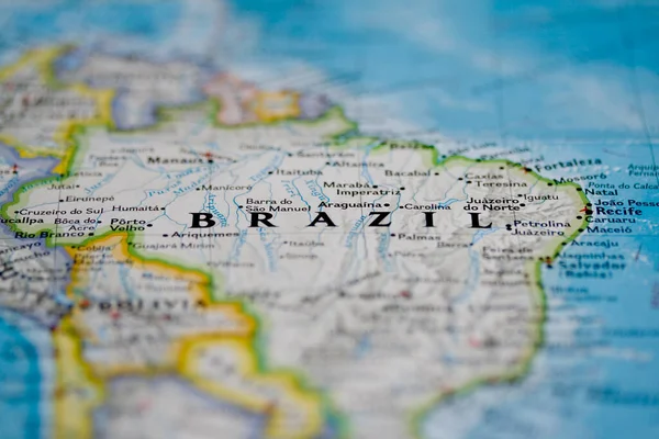 Emblématique Brésil Sur Carte — Photo