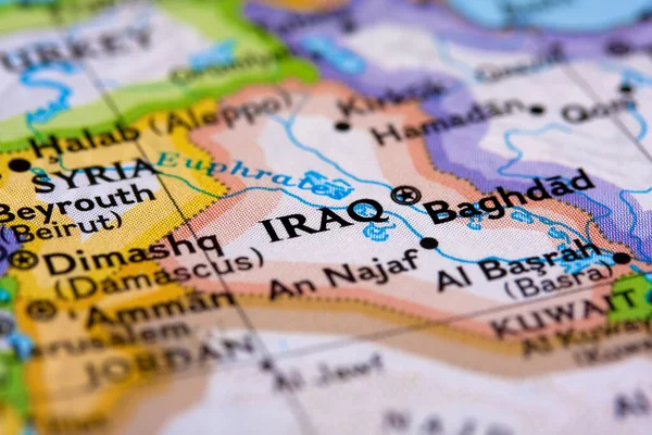 Irak Mapie Bliska — Zdjęcie stockowe