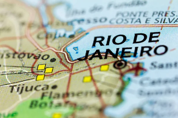 Rio Janeiro Brasilien Auf Der Karte — Stockfoto