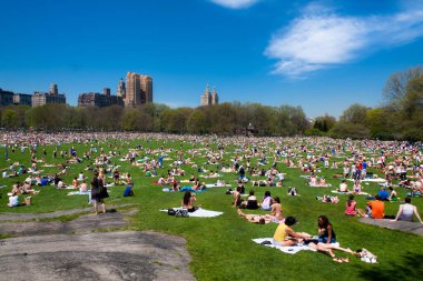 Yazın ABD 'nin New York şehrindeki ikonik Central Park..