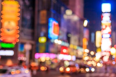 Geceleri New York şehrinin kavramsal görüntüsü Times Meydanı 'nın ışıklarını sergiliyor.