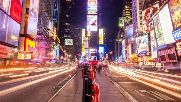 Άποψη Της Times Square Στη Νέα Υόρκη Ηπα Την Νύχτα — Φωτογραφία Αρχείου