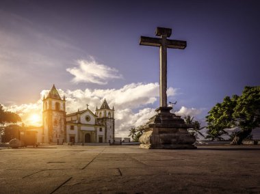 Brezilya 'nın Pernambuco eyaletindeki Olinda' nın tarihi mimarisinin görüntüsü.