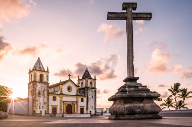 Olinda 'nın Brezilya, Pernambuco' daki tarihi mimarisinin görüntüsü.