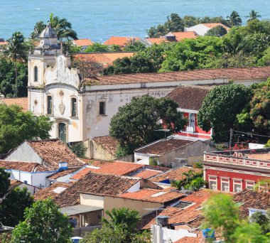 Olinda 'nın Brezilya, Pernambuco' daki tarihi mimarisinin görüntüsü.