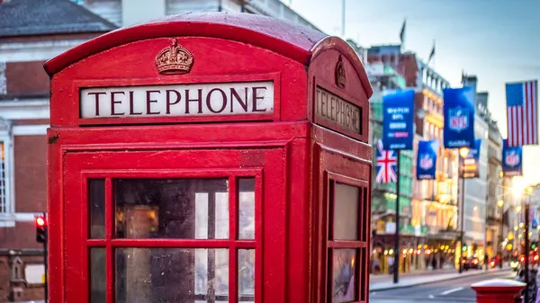 Famosa Cabine Telefónica Vermelha Londres Reino Unido — Fotografia de Stock