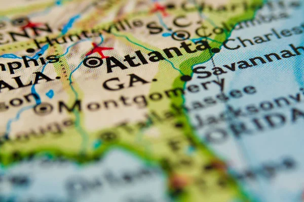Vista Atlanta Mapa —  Fotos de Stock