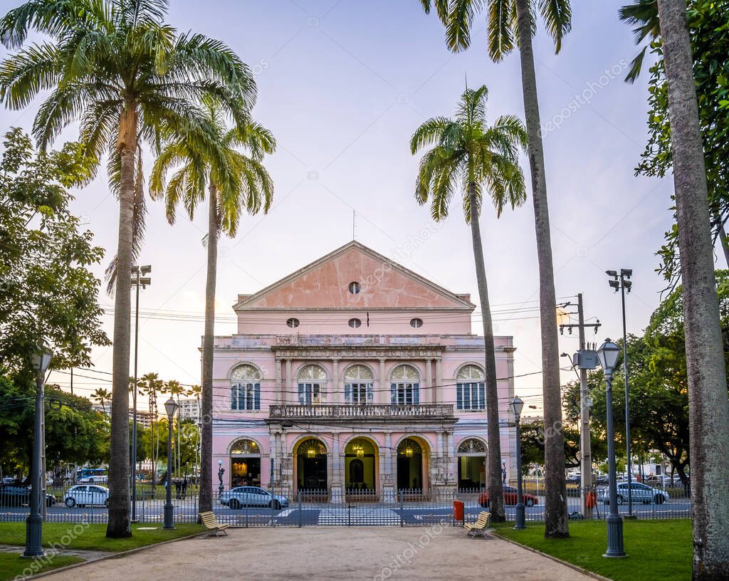 View of the historic architecture of Recife in Pernambuco, Brazil.
