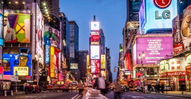 ABD 'deki New York şehri ikonik Times Meydanı' nı gösteriyor.