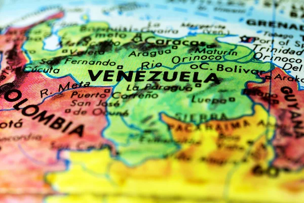 지도에 표시된 베네수엘라 — 스톡 사진