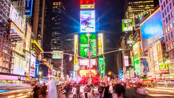 Vista Ciudad Nueva York Los Mostrando Icónico Times Square — Foto de Stock