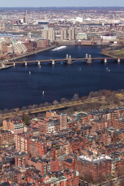 Boston 'un Massachusetts, ABD' deki hava manzarası.