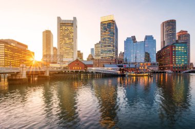 Boston Liman ve Finans Bölgesi, Massachusetts, ABD.
