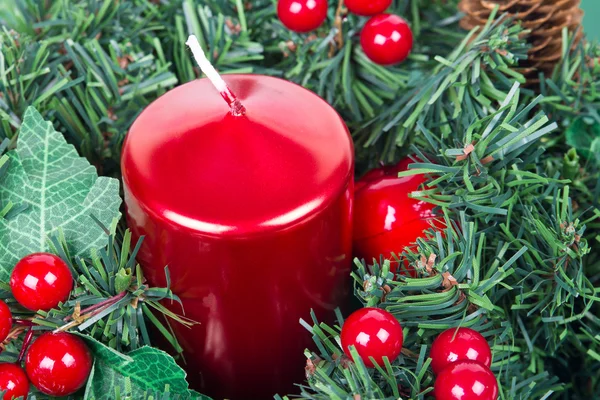 Vela roja de Navidad — Foto de Stock